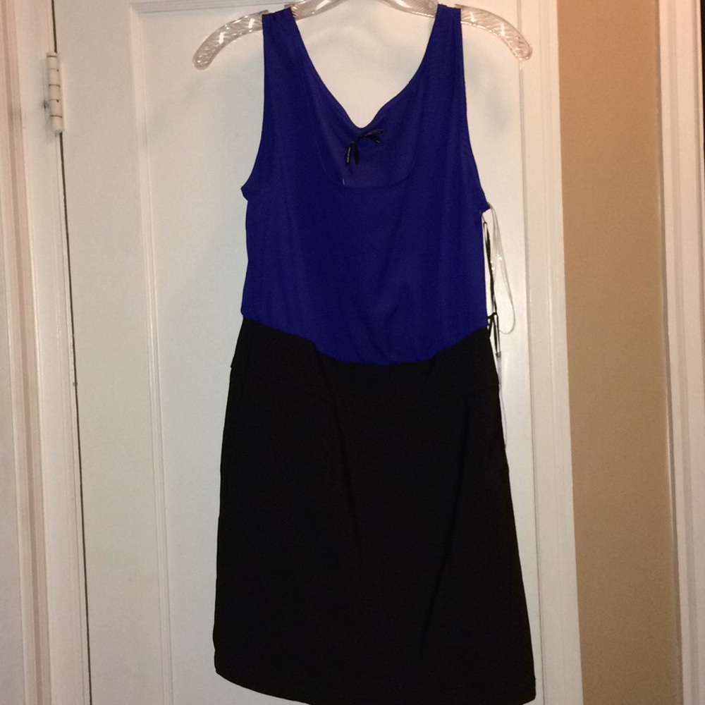 Blue and Black casual dress size L. With tags.